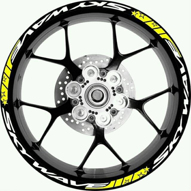 Stiker velg custom suzuki skywave sticker lis whell rim