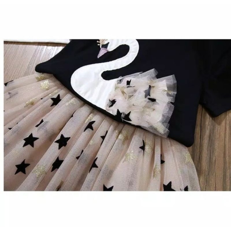 Dress Anak Rok Tutu Setelan Queen Swan Impor