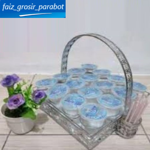 RAK AQUA / TEMPAT AQUA GELAS / KERANJANG AQUA GELAS AIR MINERAL STAINLES ISI 16 PLASTIK ISI 10