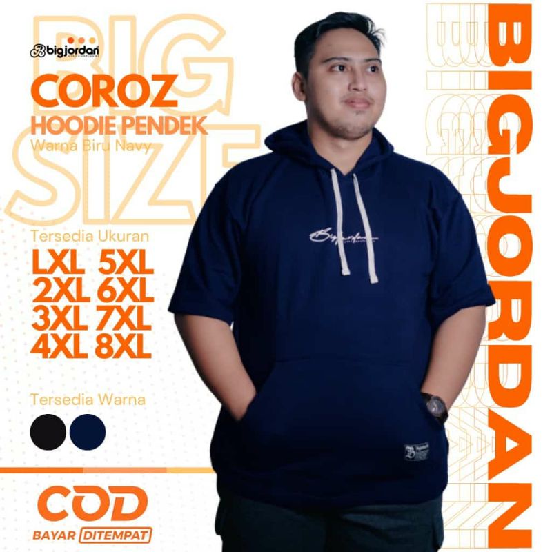 Hoodie Pria Lengan Pendek Original Big Jordan Jumbo Big Size Oversize XXL XXXL XXXXXL 3XL 4XL 5XL 6X