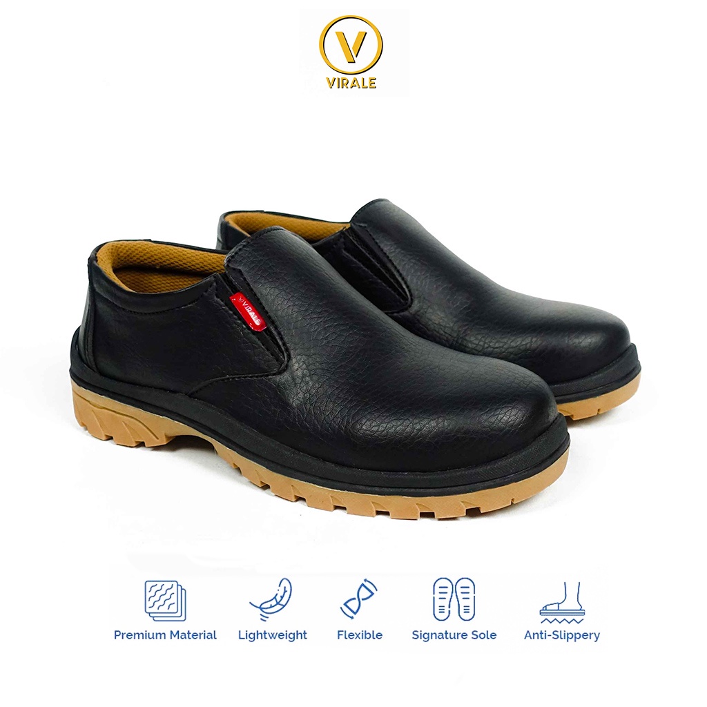 Sepatu Safety Semi Boots Pria Ujung Besi Model Slip On Mamojo Store SEFIRO