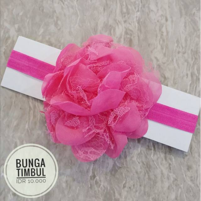 Bandana bando headband anak bayi bunga timbul mix brukat lucu cantik murah import