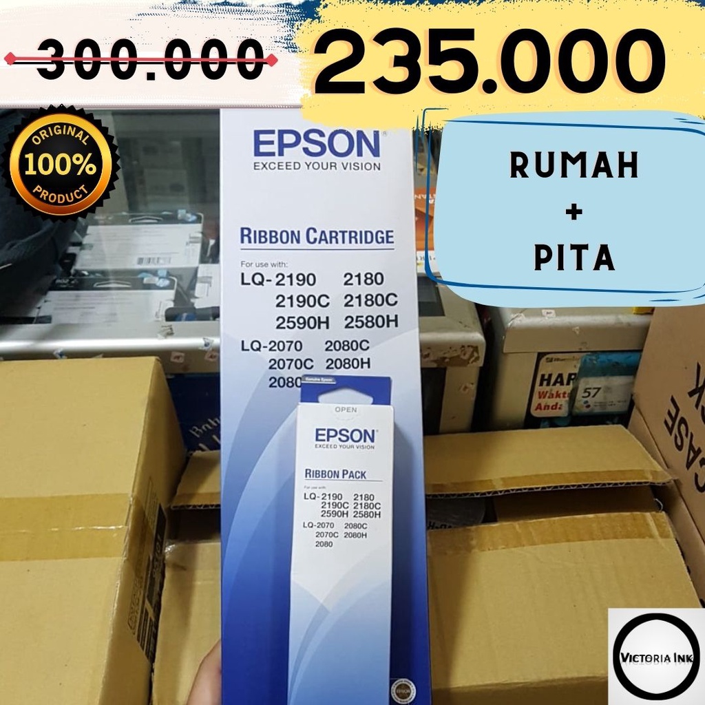 Cartridge Pita Ribbon LQ2190 EPSON Cartridge LQ2190 EPSON Rumah + Pita Original S015531 S015086 LQ2190 LQ2180 LQ2590H LQ2190 LQ2180 LQ 2190C S010074 S0150866