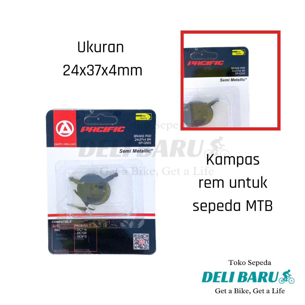 Kampas rem pacific 505 disc brake pad bulat avid BB5 BB 5 promax sepeda MTB