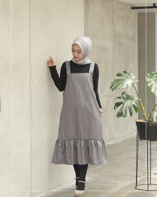 Midi Overall (No iiner), ATASAN, TUNIK, Blouse wanita, atasan wanita, BLOUSE, Fashion muslim, OVERAL