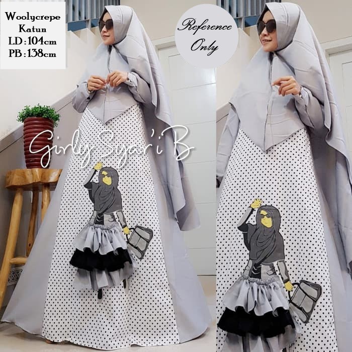 Setelan Wanita | Girly Syari | Gamis Syari Woolycrepe