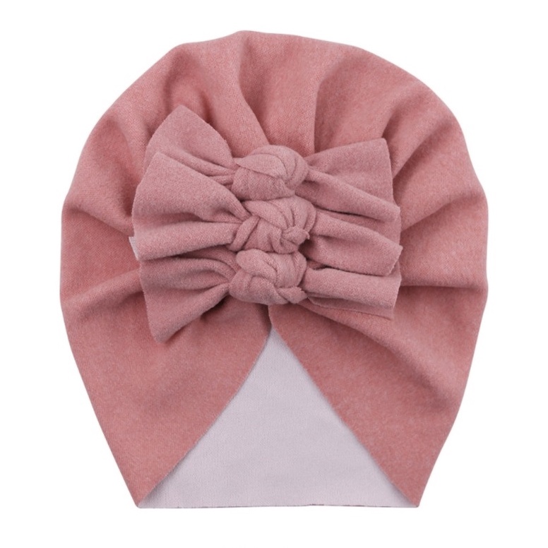 T-87 NEW Turban / topi anak bayi motif tiga pita kualitas premium-14.Dusty orange