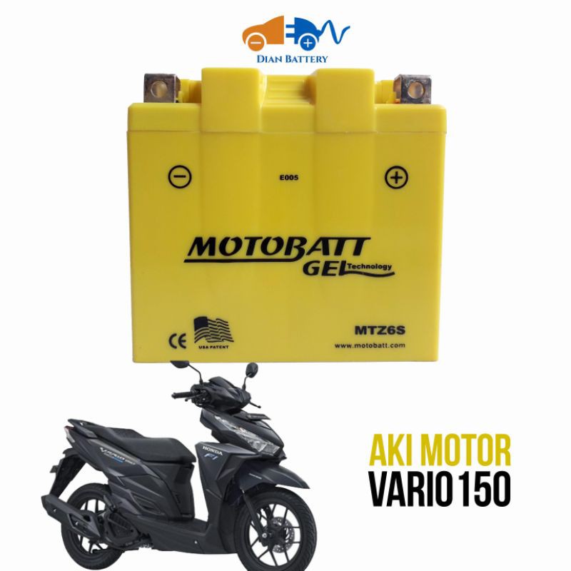 Jual Aki Motor Vario 150 MOTOBATT MTZ6S (6Ah) | Shopee Indonesia