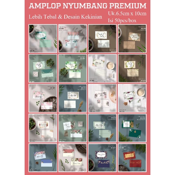 

AMPLOP KONDANGAN PREMIUM(6,5cm X 10cm) BERPEREKAT (ISI 50PCS), GIFT ENVELOPE, AMPLOP NYUMBANG, AMPLOP ANGPAO MURAH