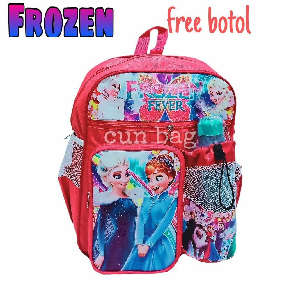 Tas ransel sekolah anak perempuan paud dan SD free botol