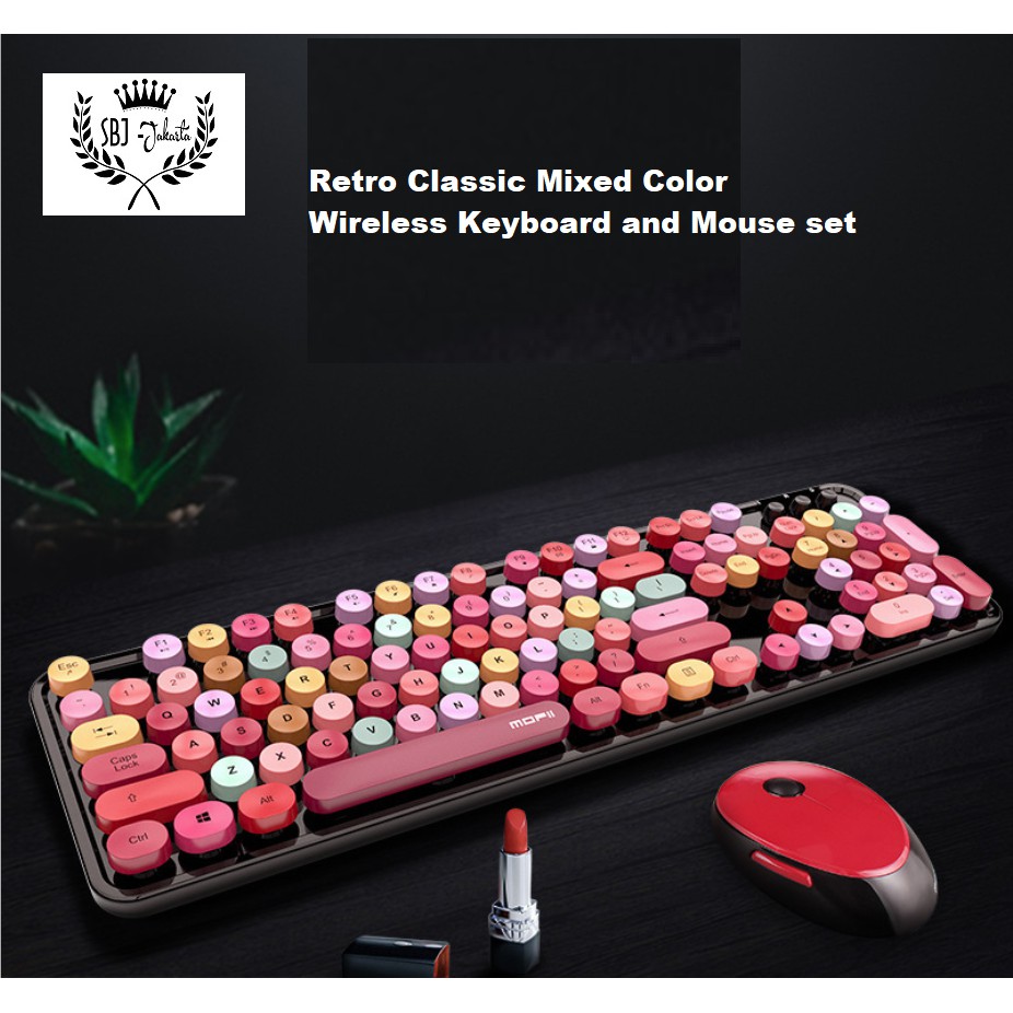 Mofii Keyboard Mouse set Premium model Retro Wireless 2.4G Colorful - SB12