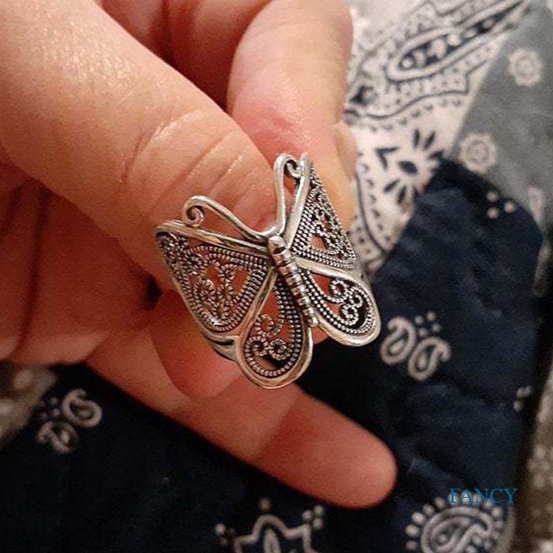 Butterfly Cincin Desain Kupu-Kupu Filigree Bahan Sterling Silver 925