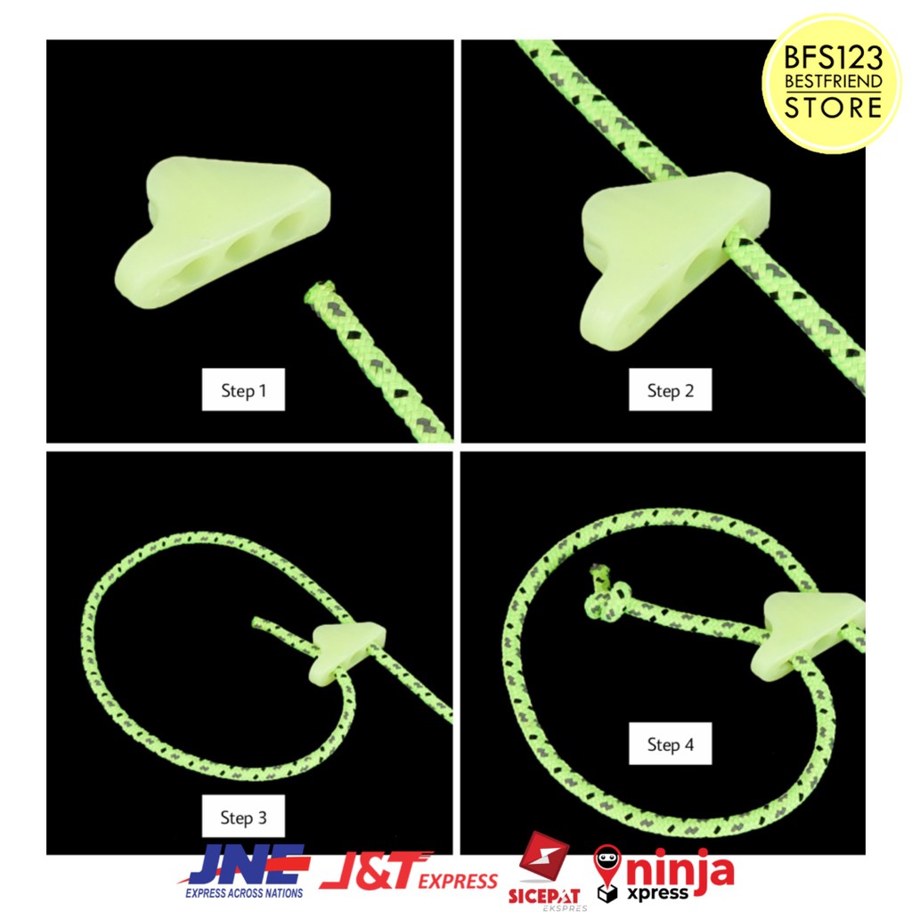 Buckle Glow In The Dark Pengencang Tali Prusik Tenda Adjustable