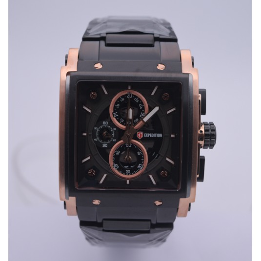 Expedition E 6731 /e6731  Rose Gold Black Jam Tangan Pria Original