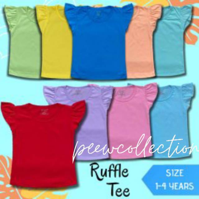 BAJU ANAK PEREMPUAN // KELFI ATASAN CEWEK LENGAN RUFFLE / KAOS ANAK PEREMPUAN