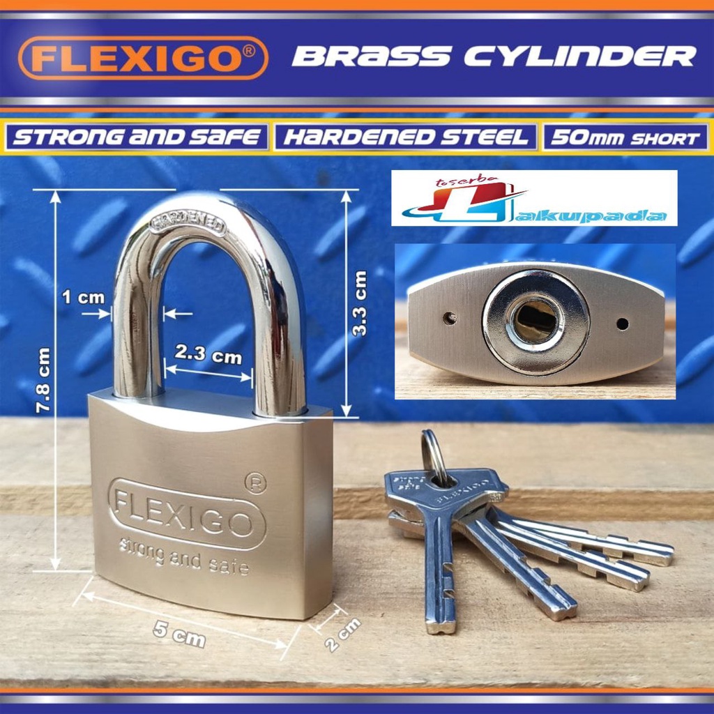 Gembok FLEXIGO Original Division Of Sherlock Padlock Short Pendek 50mm