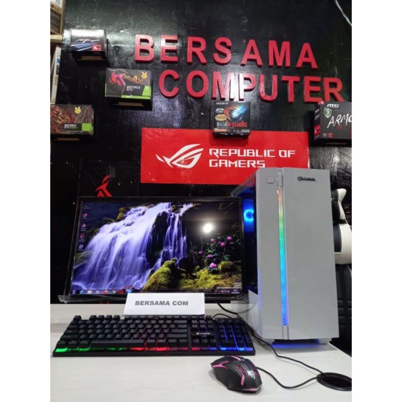 orderan khusus PC editing gaming core i7 ram 16 gb vga 4 gb monitor 24 in full set