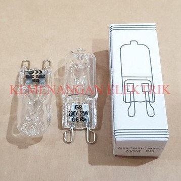 LAMPU HALOGEN KACANG HALOPIN G9 25W 220V / 25 W 25 WATT 25WATT CLEAR / BENING