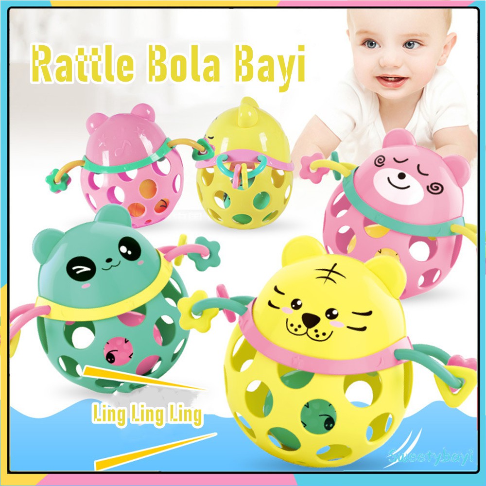 Sweetybayi Bayi Soft Teether Rattle Mainan Anak Handbell Gigitan Molar Silikon