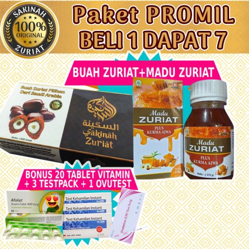 

[ BISA COD ] Paket Buah Zuriat 500gr MESIR / MADINAH + Testpack + Ovutest + Vitamin