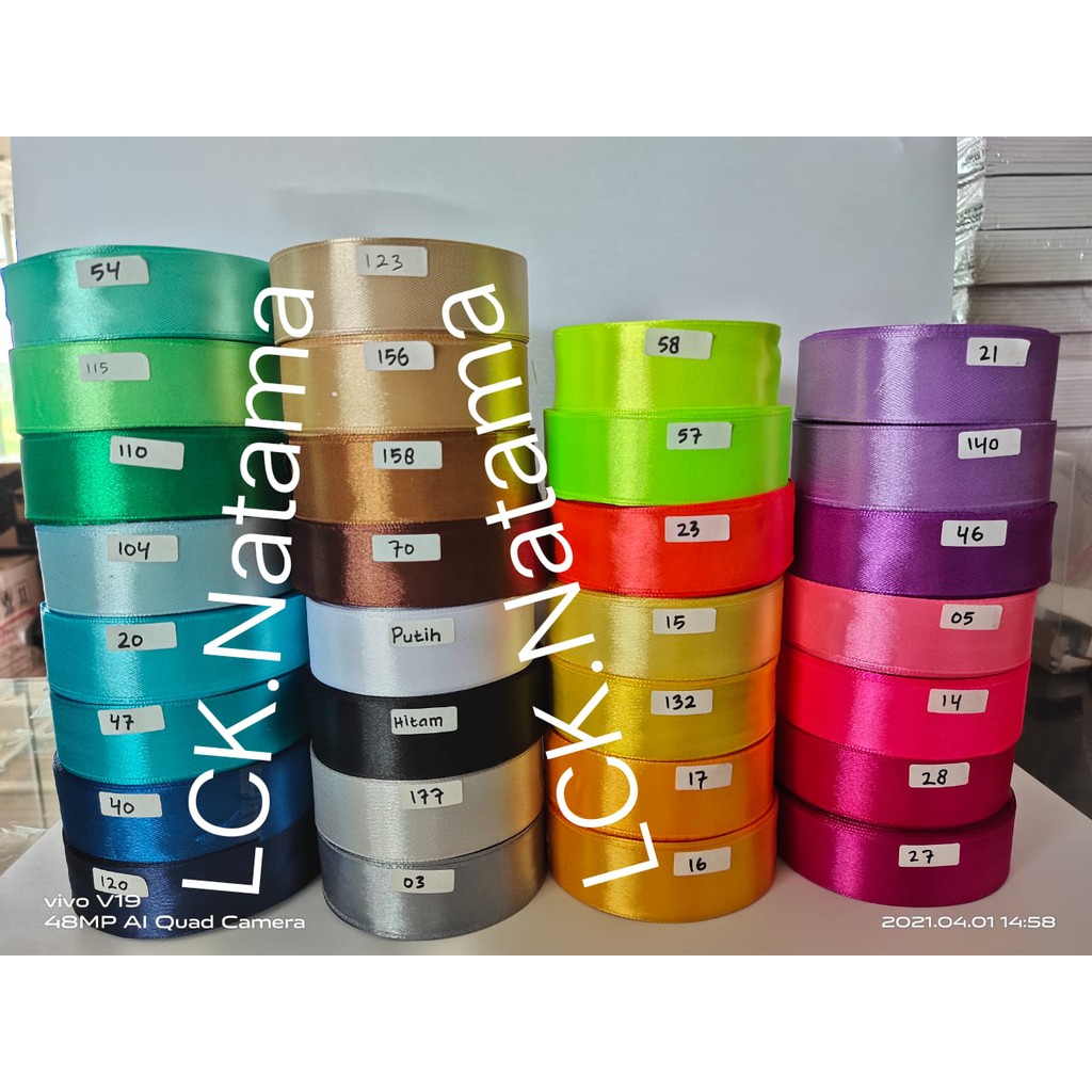 2of 4 Pita Kain Satin 1 inch - 1roll 20m - Jual per roll