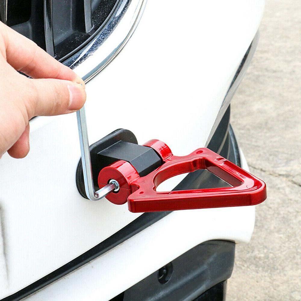 Lanfy Tow Hook Decor Universal Bagian Luar Segitiga Stiker Bumper Mobil