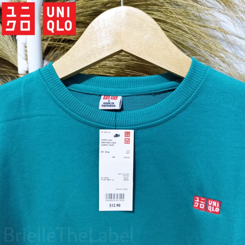 [UNIQLO] Sweater Uniqlo Unisex/ Crewneck Uniqlo/ Sisa ekspor original-Hijau tosca