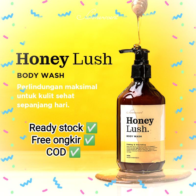 Summerscent Honey Lush Body Wash Sabun Mandi Cair Merawat Kulit Melembutkan Melembabkan dan Mencerahkan Summerspring