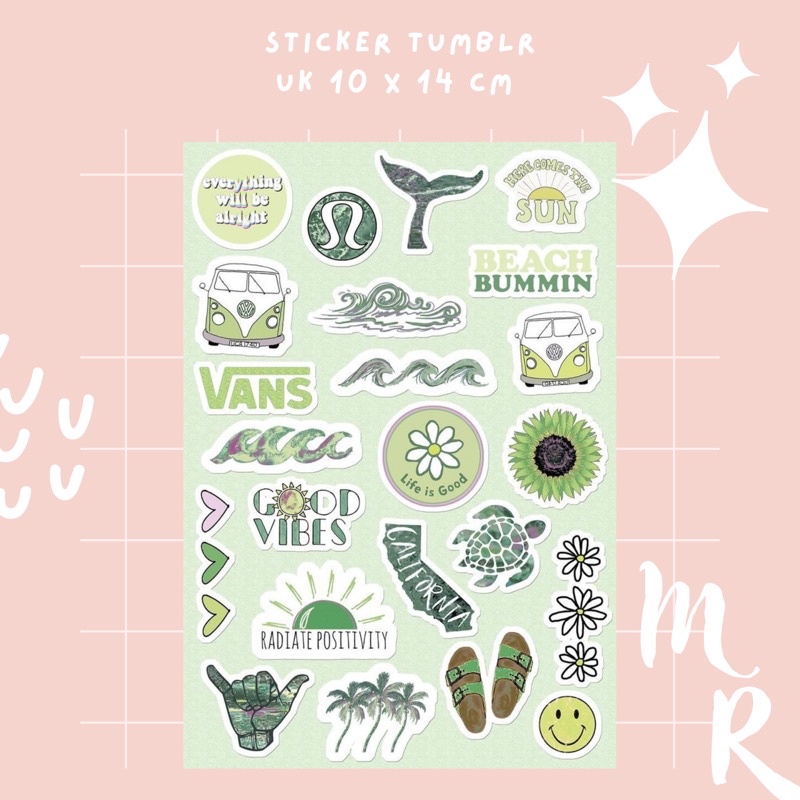 [ BELI 10 GRATIS 1 ] [ PART 6 ] Stiker Tumblr mini untuk HP / LAPTOP Aesthetic No Cutting