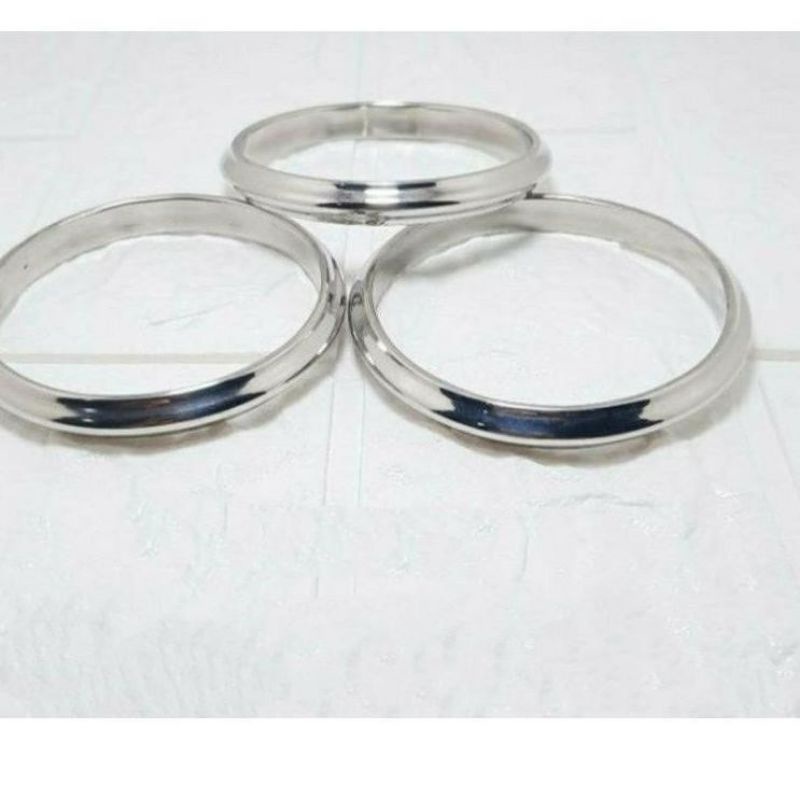 GELANG TITANIUM MONEL PRIA BAJA PUTIH STAINLES STEEL