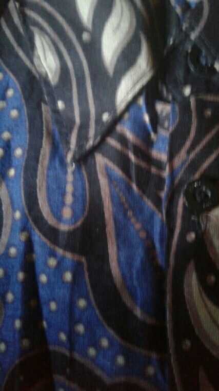 Promo Batik Couple Keluarga Sarimbit Sania Ruffle Batik Ori Ndoro Jowi Motif Pusar Biru