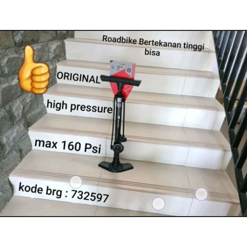 pompa ban angin Polygon Steel STX 160 Psi dual head floor pump bike high pressure tekanan tinggi bisa dop pentil  presta schrader bisa sepeda mtb roadbike balap road bike motor mobil