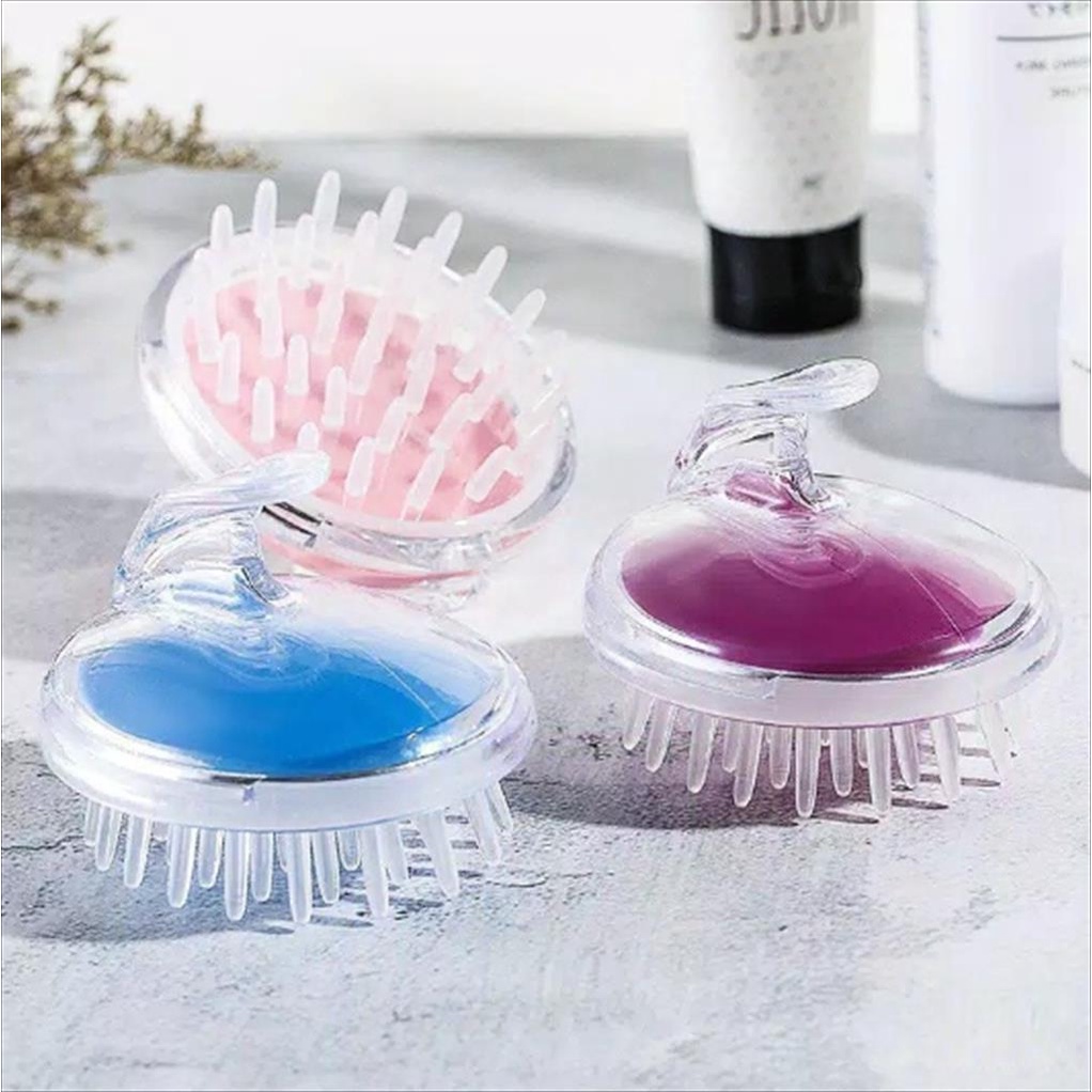 Sikat Pijat Rambut Silikon Keramas Brush Silicone Anti Ketombe