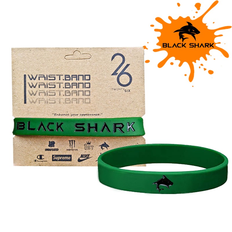 BLACK SHARK BRACELET GELANG KARET PRIA GAME SPORT S-ARMY