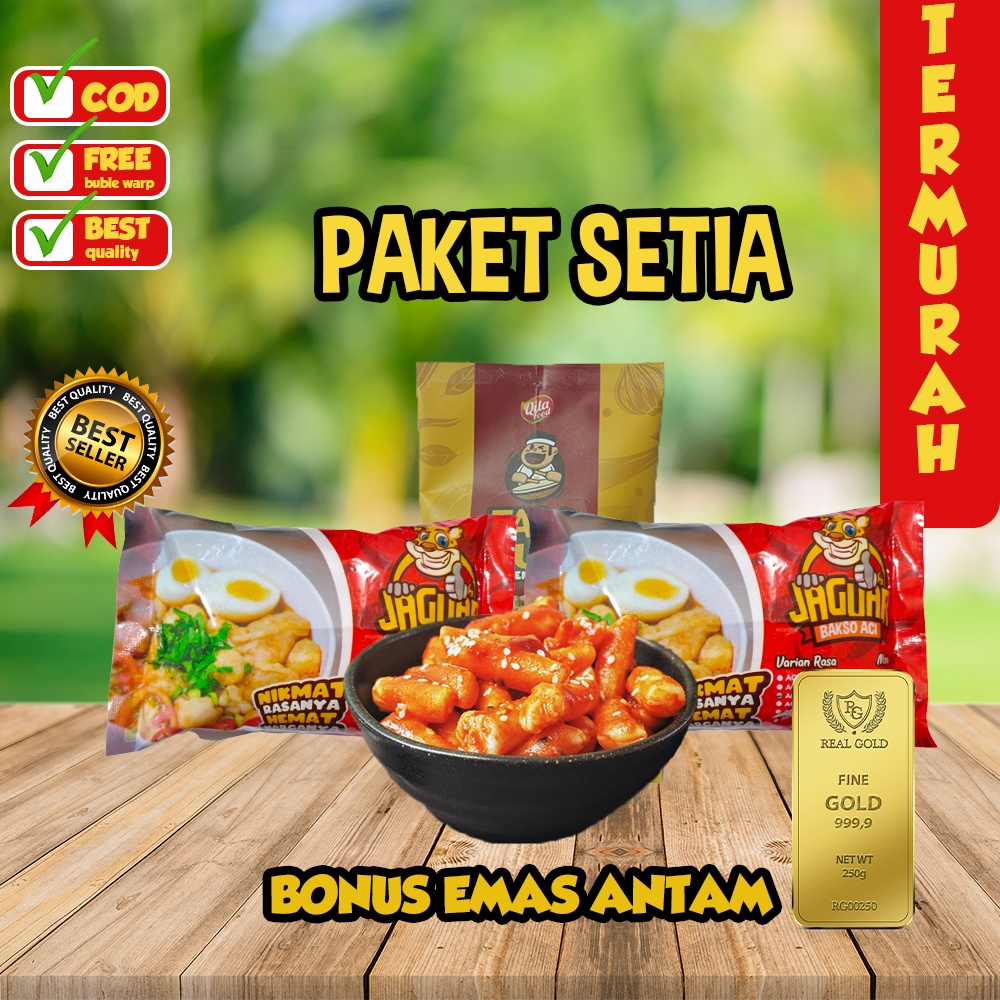 PAKET SETIA (BASO ACI BAKSO ACI, TULANG RANGU, BASRENG PEDAS DAUN JERUK, TOPPOKI, SEBLAK INSTAN)