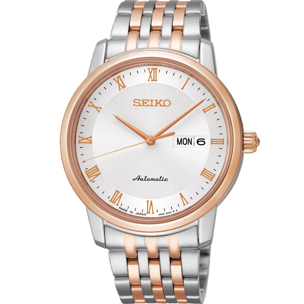 Seiko Presage Jam Tangan Pria - Silver Gold - Stainless Steel - SRP696J1