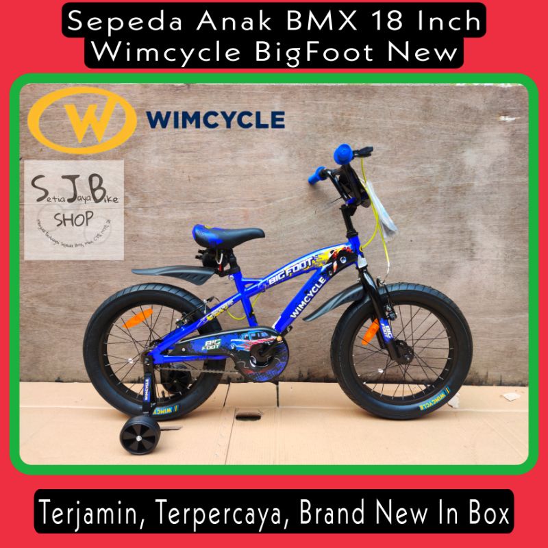 Sepeda Anak BMX 18 Inch WIMCYCLE BIGFOOT New Steel Hi-Ten Ban Jumbo 3.0