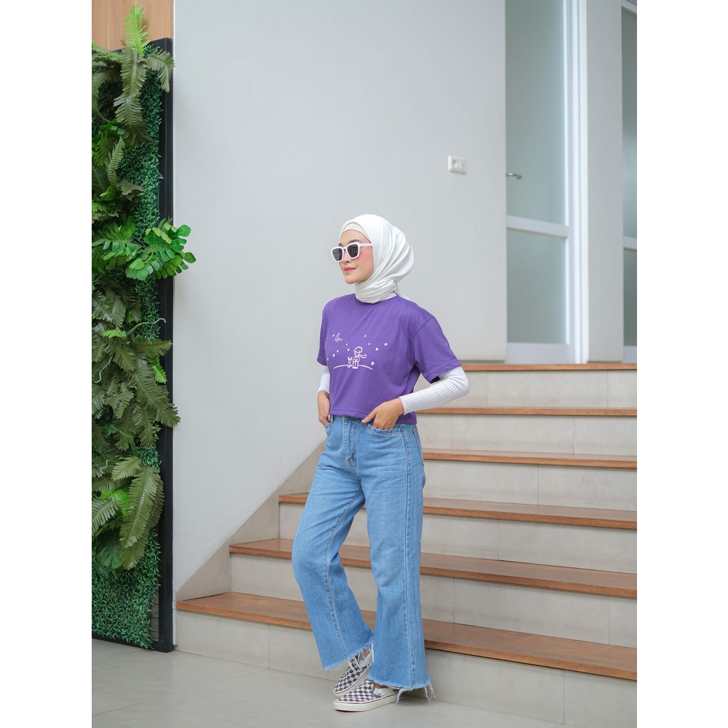 CROP TOP Baju Atasan Wanita Terbaru Kaos COTTON STARSTREWN