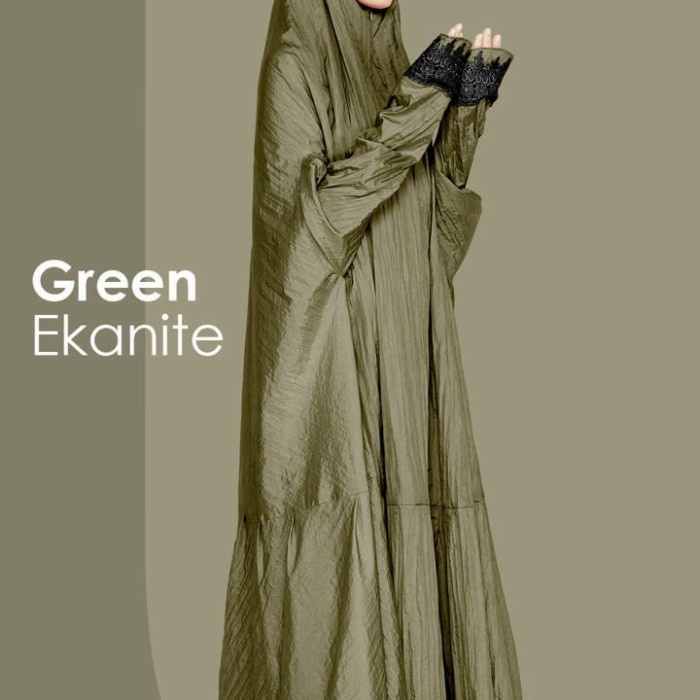 Mukena Gumun - Safar Prayer Robe - Green Ekanite