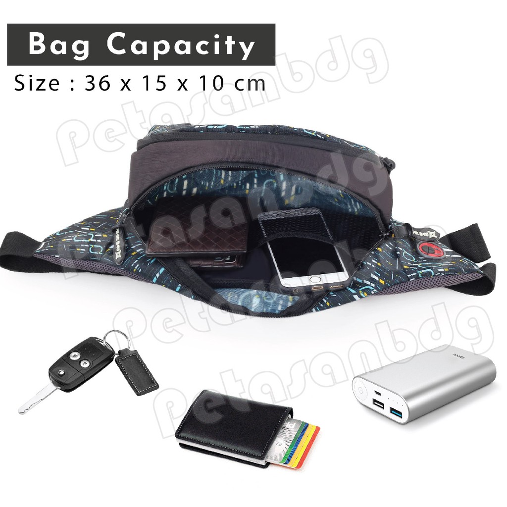 PTS - Gear Bag RASCL Port 13106 Waistbag WITH EARPHONE HOLE Tas Distro Crossbody Chest Man Tas Pinggang