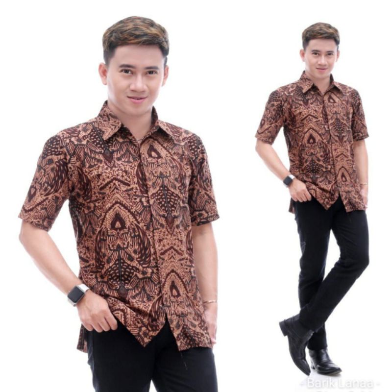 BATIK PRIA LENGAN PENDEK SERAGAM BATIK PRIA KEMEJA BATIK PRIA LENGAN PENDEK BAJU BATIK COWOK HM056