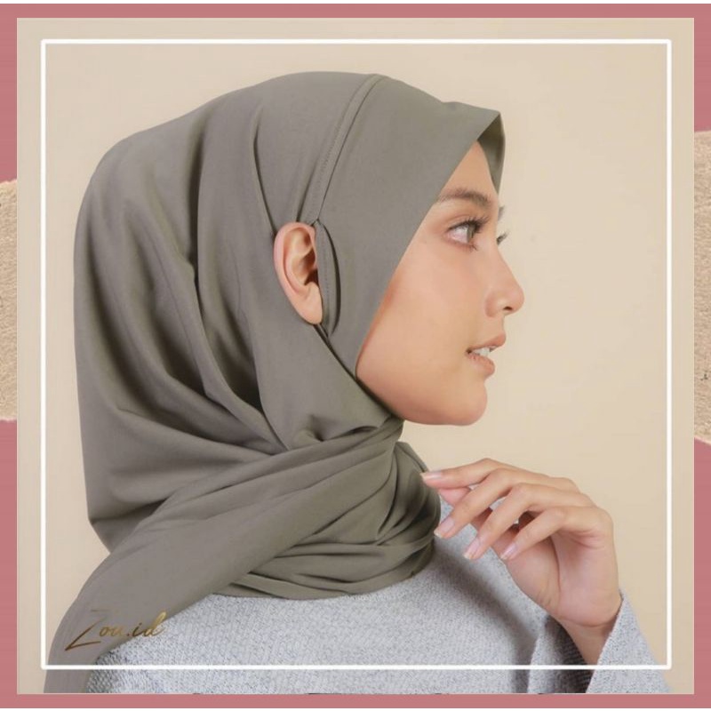 Hijab Pashmina Masker Instan New Normal Warna Mocca / Pashmina Instan New Normal Viral