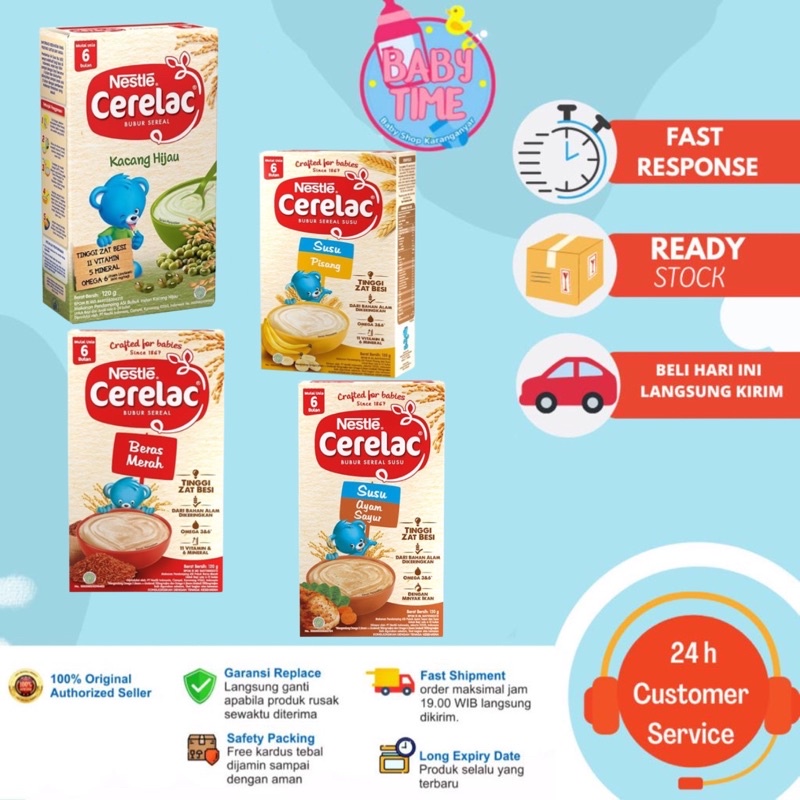 NESTLE CERELAC BUBUR BAYI 120 GR / Bubur Bayi 6+ 8+ / Bubur Bayi Nestle