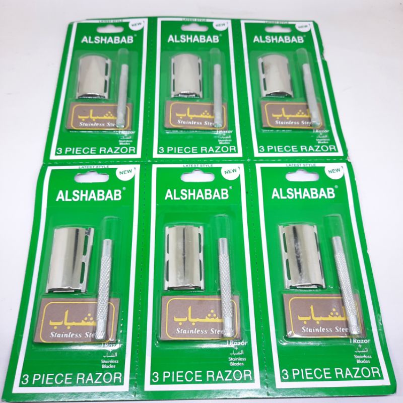 6pcs ALAT CUKUR ALSHABAB 3 PIECE RAZOR