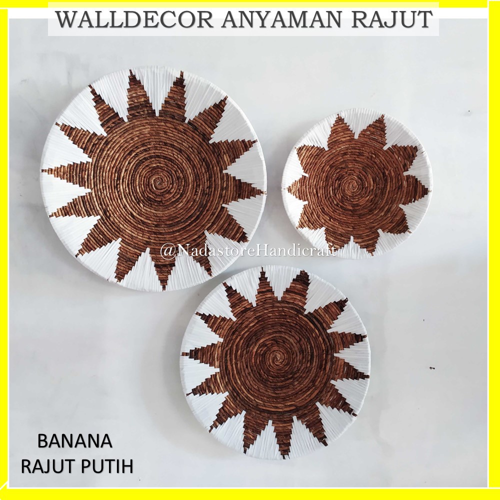 Walldecor Anyaman Variasi Rajut / Natural woven Banana Walldecor / Hiasan Dinding / Pajangan Dinding