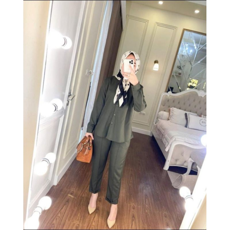 One sett salsabila By Aqila_fashion terlaris-Army