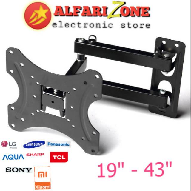 Bracket TV swivel 43 inch | Breket Lengan swifel 15 - 43 | braket briket TV 32 inch