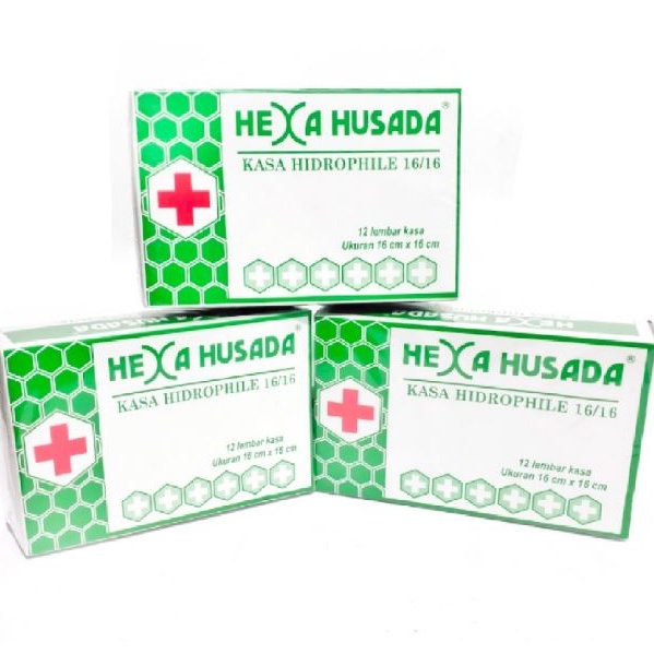 KASA HIDROFIL STERIL MURAH KASA HUSADA / KASA HEXA HUSADA 16X16cm