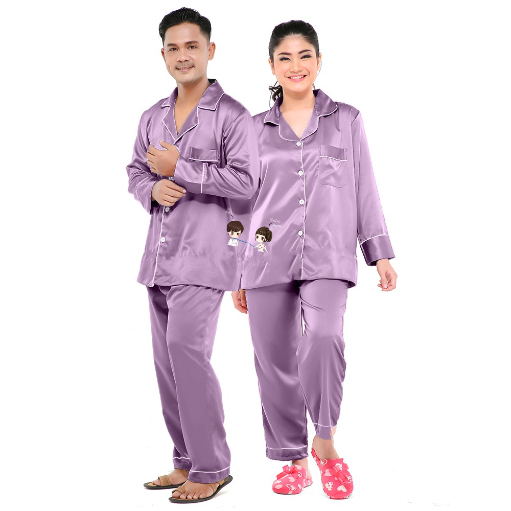 Zavyn Piyama Satin Couple Long Sleeve You Are Mine