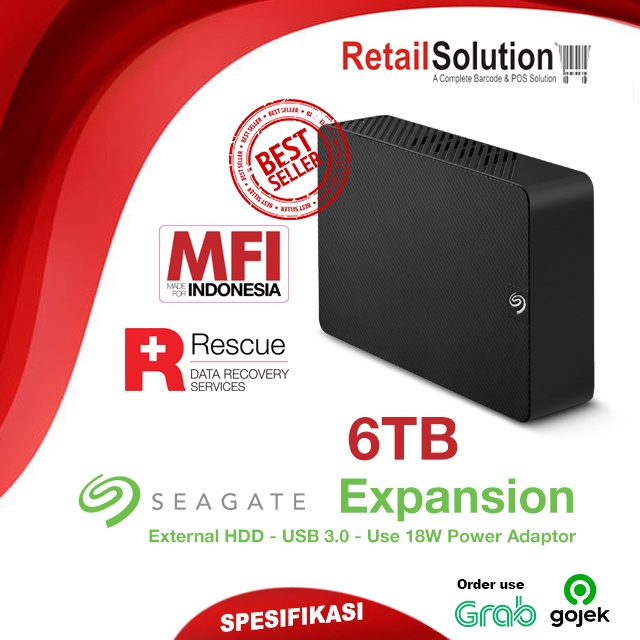 HDD External 3.5&quot; - Hardisk Seagate Expansion Desktop 6TB USB 3.0 MFI